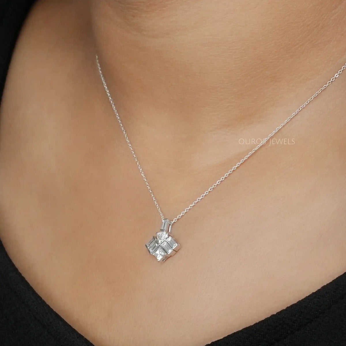 Multi Shape Lab Diamond Pendant Necklaces