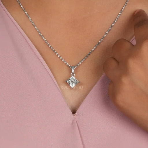Princess Cut Lab Grown Diamond  Solitaire Pendant