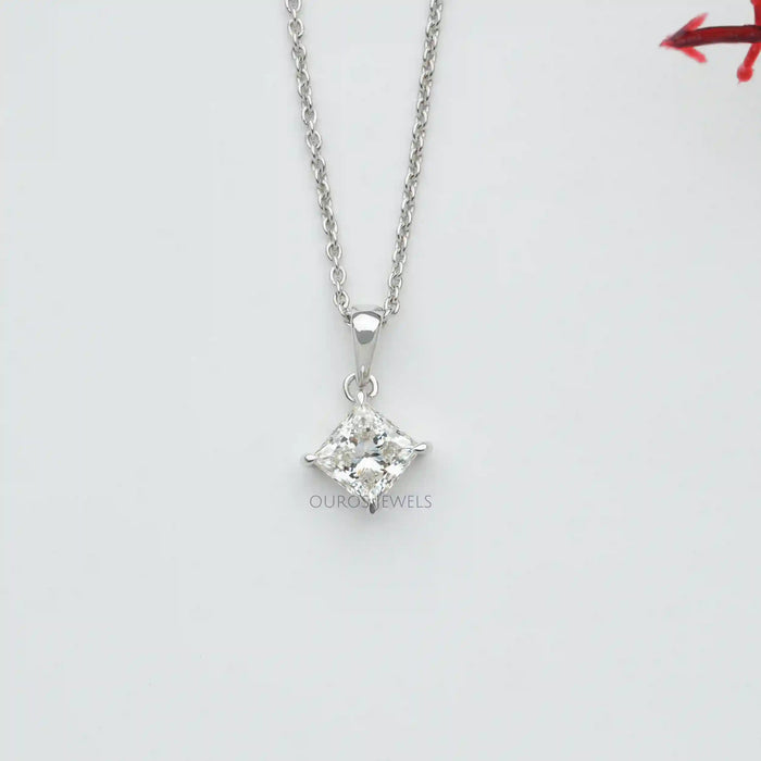 Princess Cut Lab Diamond  Solitaire Pendant