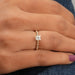 [A Women wearing Princess Cut Solitaire Ring]-[Ouros Jewels]