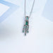 Green Emerald Halo Diamond Chandelier Necklace Set Necklaces