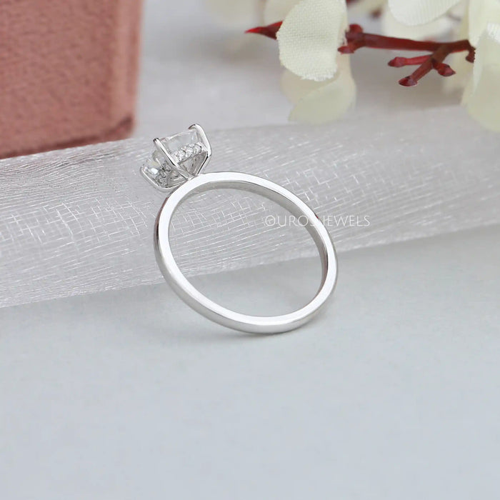 [Cushion Cut Diamond Enggaement Ring With Hidden Halo In 950 Platinum]-[Ouros Jewels]