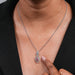 Pink Marquise Shape Double Halo Pendant Necklaces