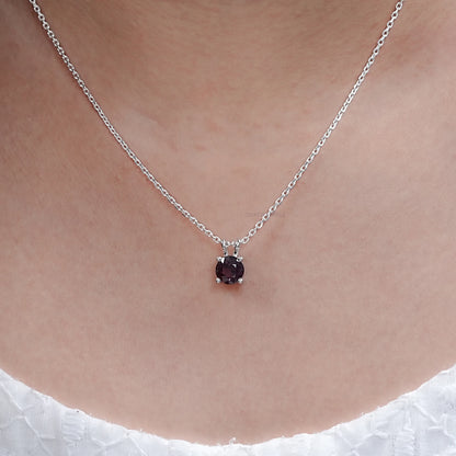 Round Shape Solitaire Lab Gemstone Pendant Necklaces