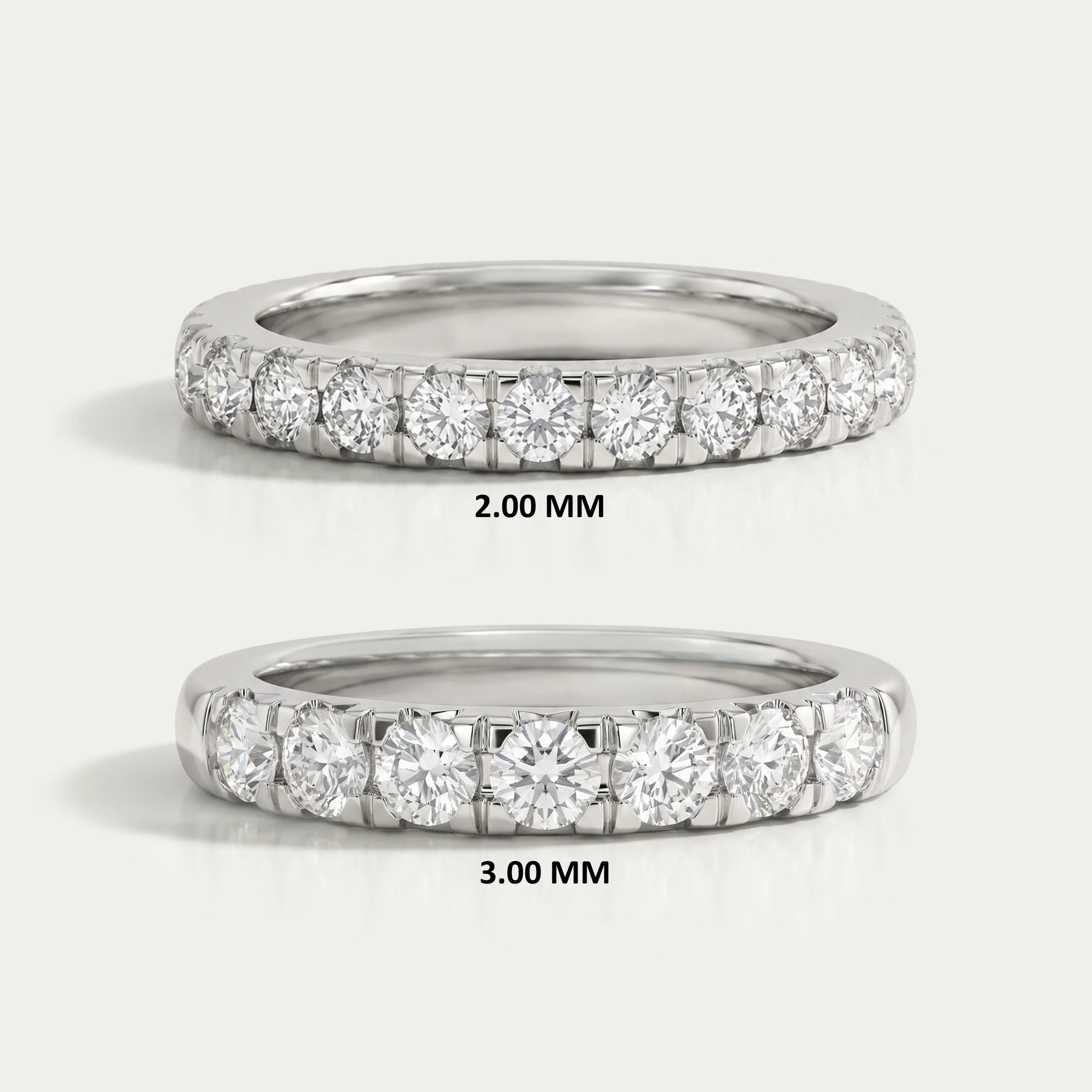 Round Cut Lab Diamond Half Eternity Band
