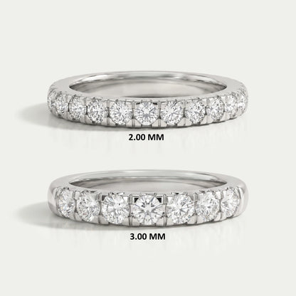 Round Cut Lab Diamond Half Eternity Band