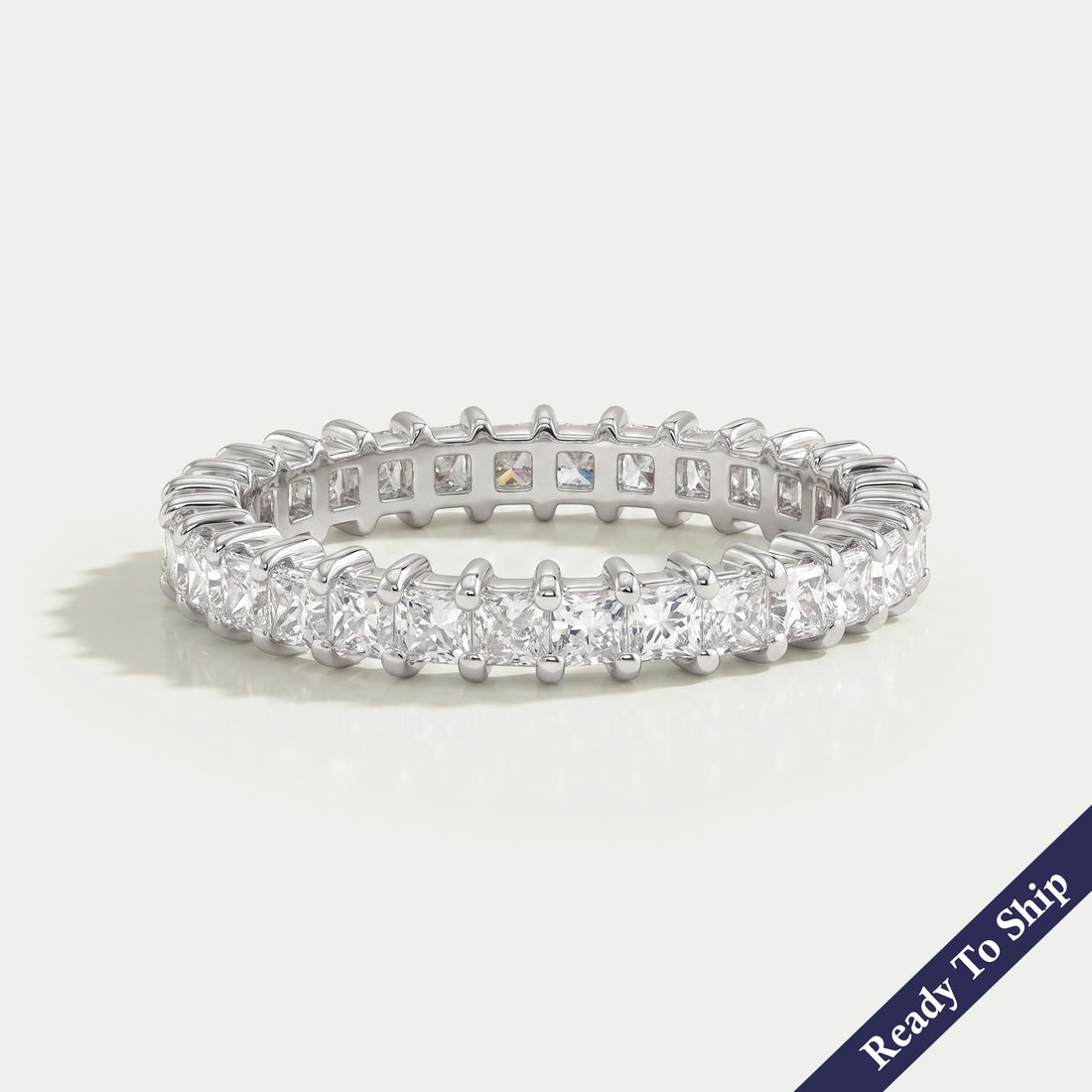 Princess Cut Full Eternity Wedding Band