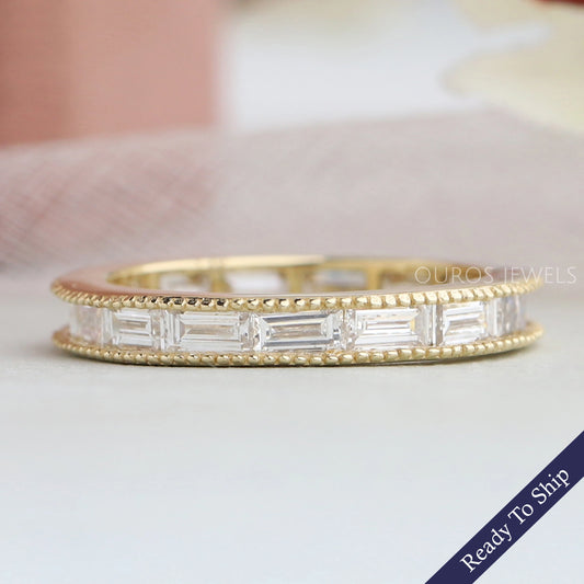 Baguette Cut Lab Grown Diamond Full Eternity Wedding Band