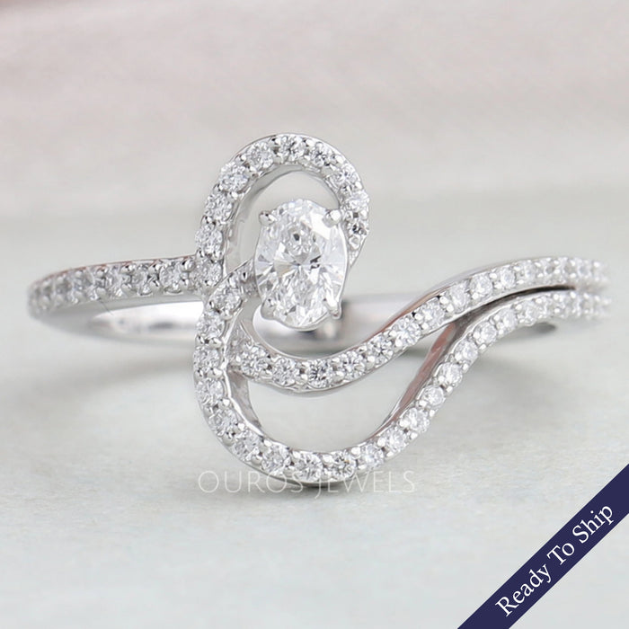 Oval Cut Lab Grown Diamond Bridal Engagement Ring