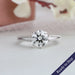 Old european round cut lab grown diamond engagement ring in 14k solid white gold