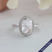 [2.60 Carat Rose Cut Oval Shape Lab diamond Halo Engagement Ring]-[Ouros Jewels]