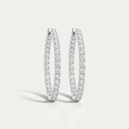 Round Diamond Inside Out Hoop Earrings Earring