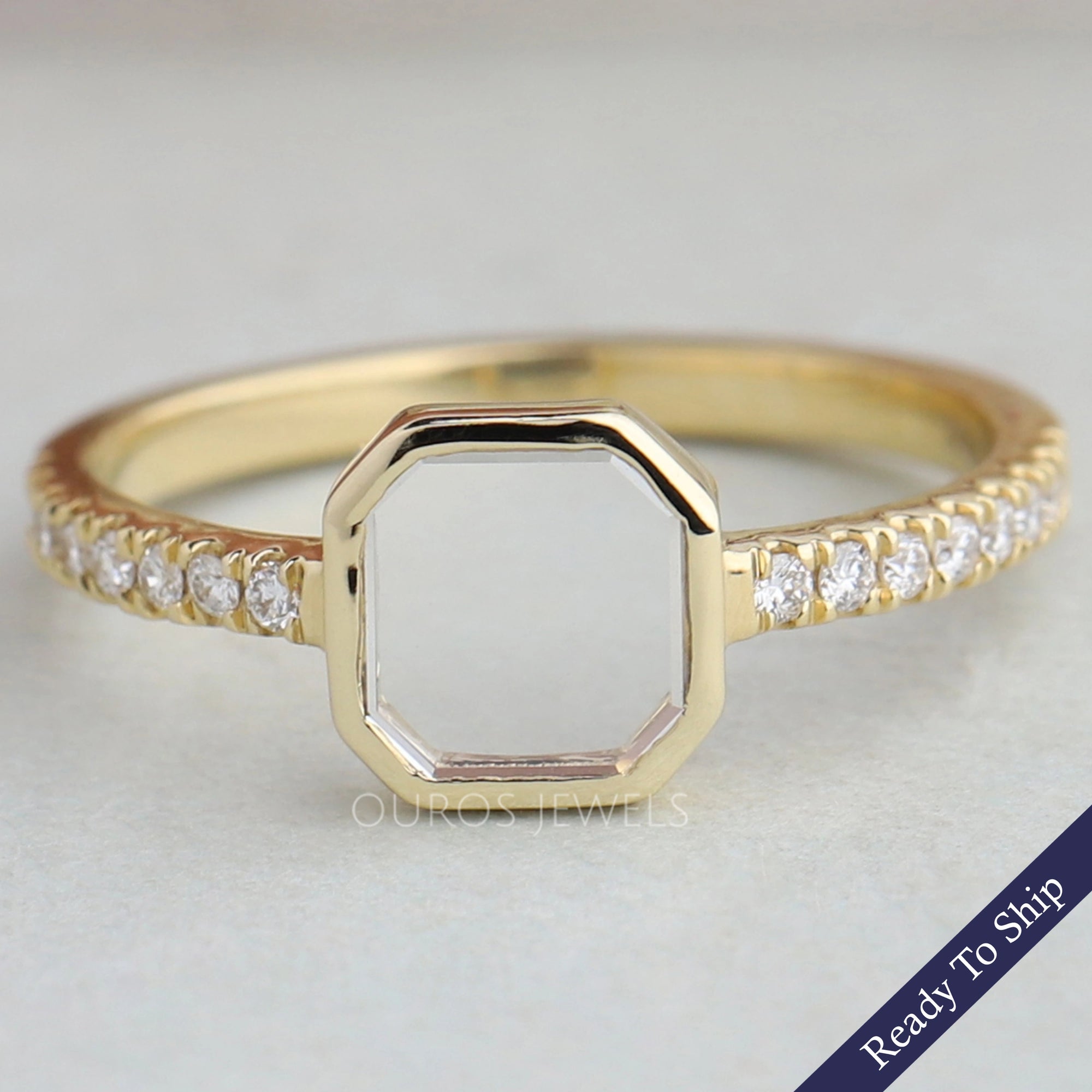 Asscher Portrait Cut Diamond Ring