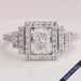 Radiant Cut Halo Diamond Solitaire Accent Ring