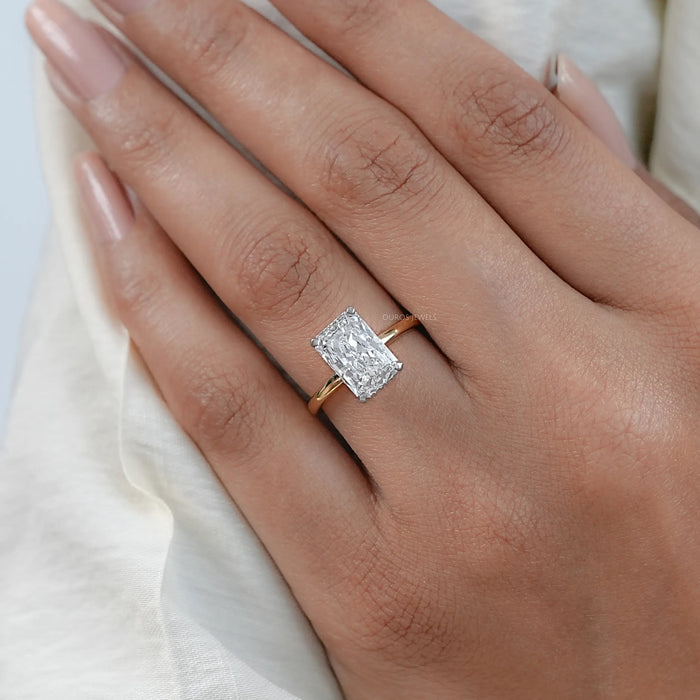 2.50 Carat Hidden Halo Radiant Cut Wedding Ring Ring