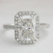 Radiant Cut Halo Solitaire Accent Engagement Ring