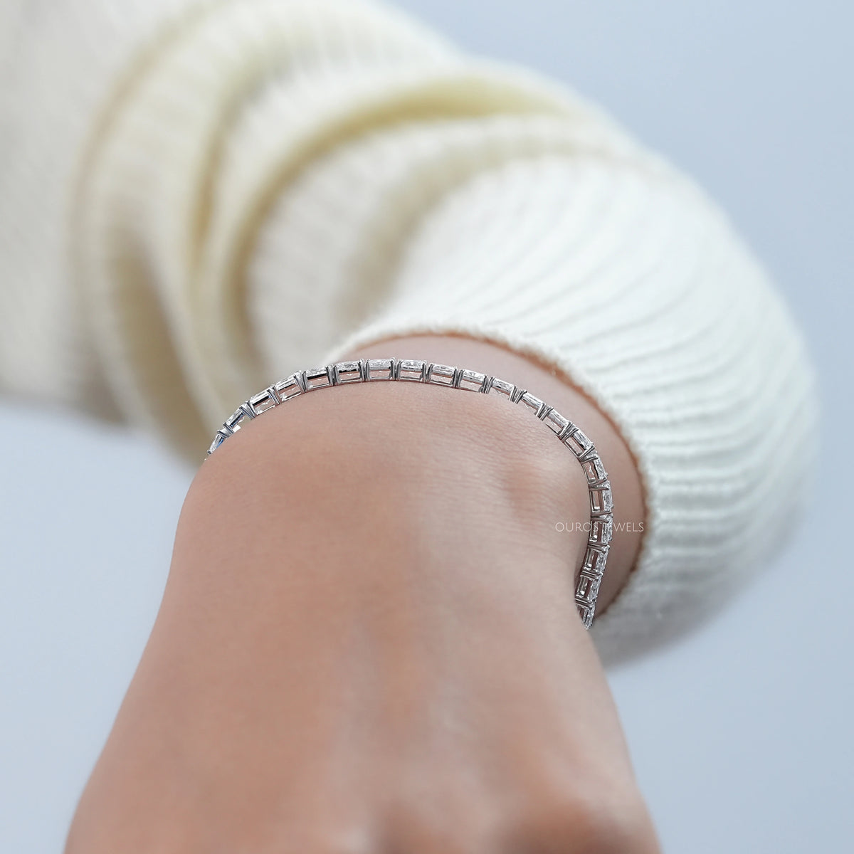 East West Radiant Lab Diamond Tennis Bracelet Bracelet