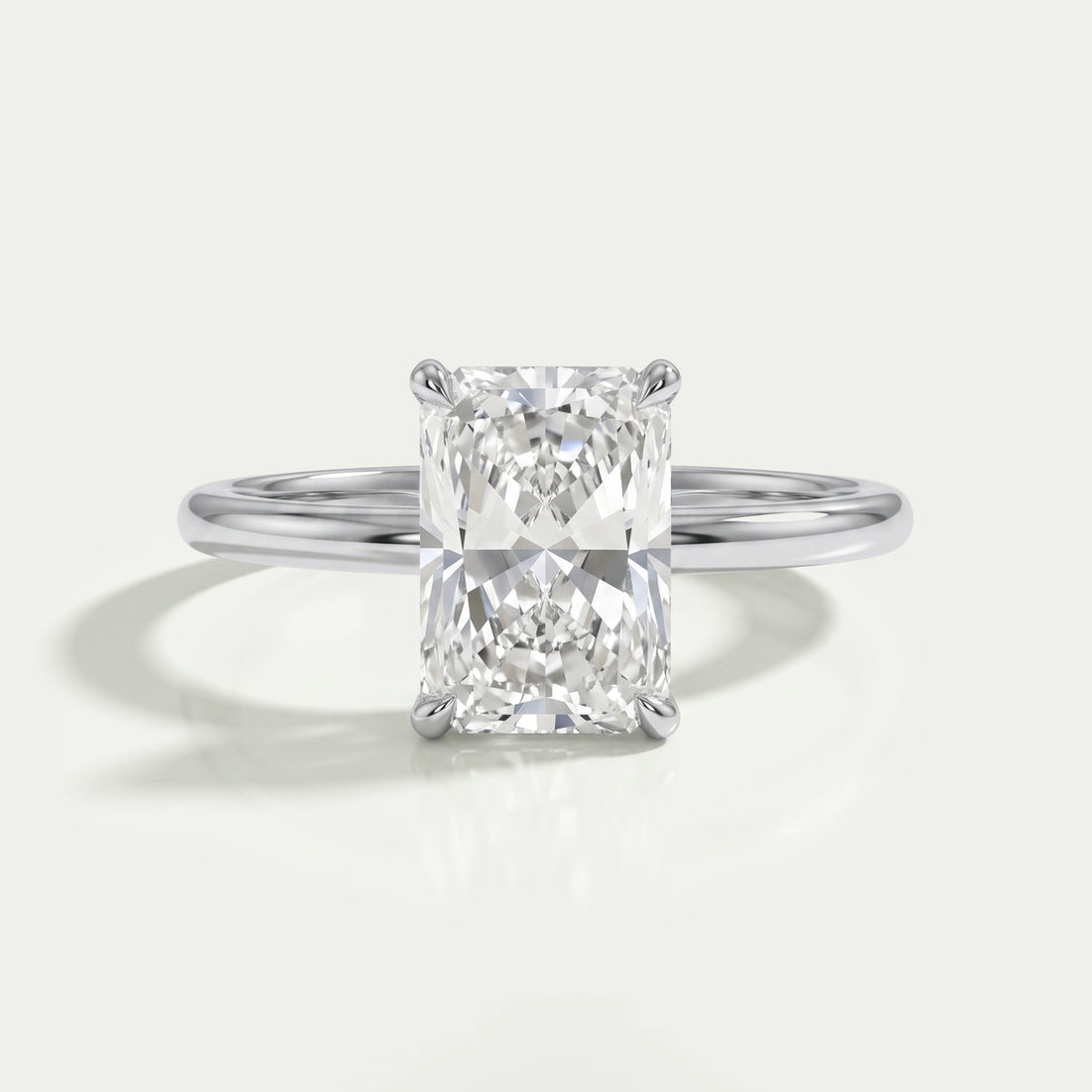 Radiant Cut Solitaire Diamond Engagement Ring Ring