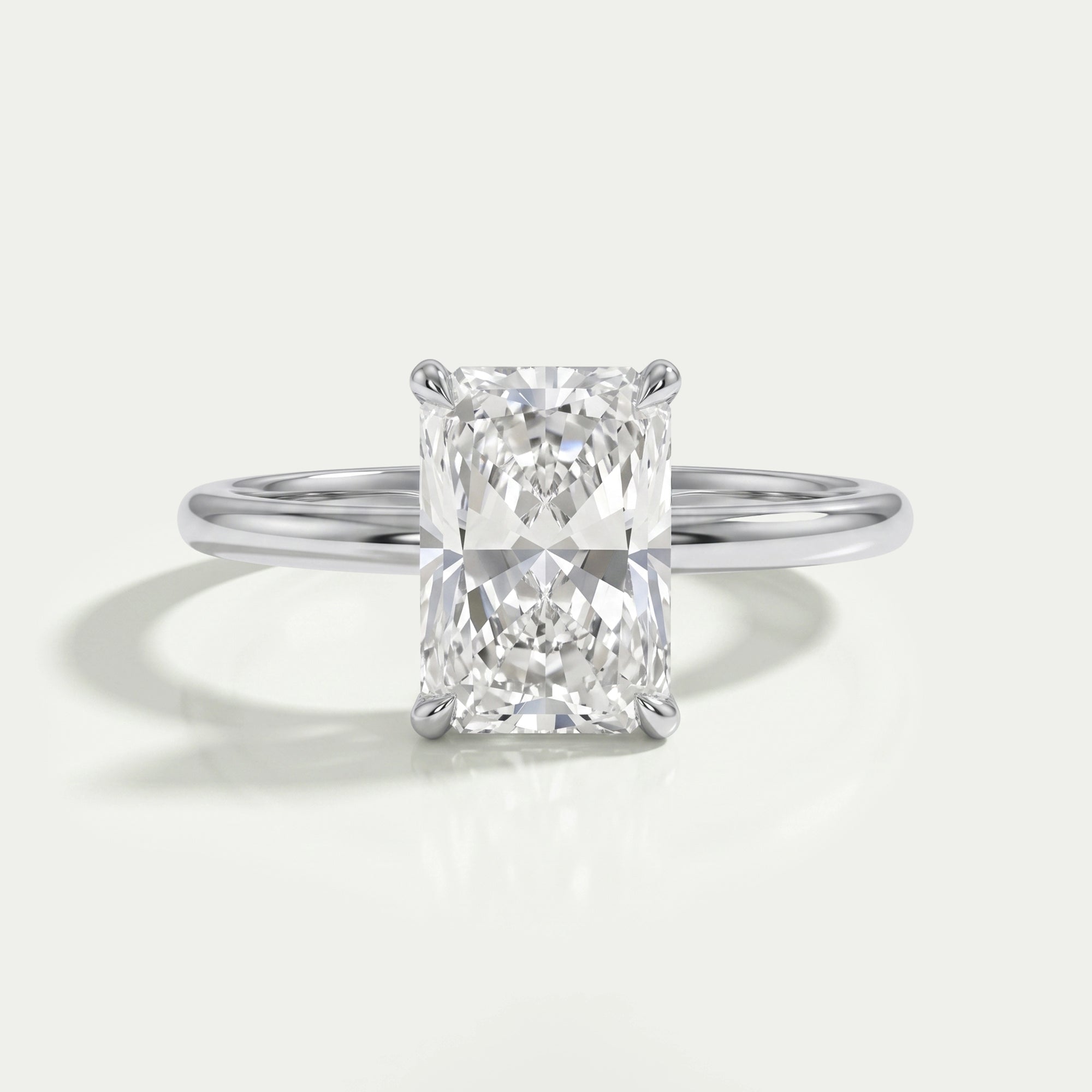 Radiant Cut Solitaire Diamond Engagement Ring Ring