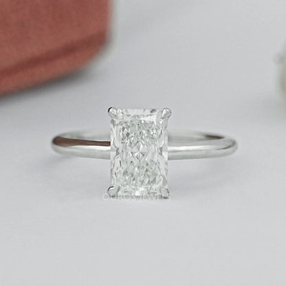 Radiant Cut Solitaire Diamond Engagement Ring Ring