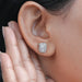 Radiant Diamond Halo Stud Earrings Earring