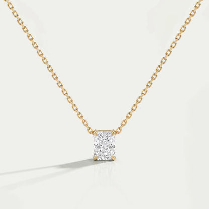 Radiant Lab Grown Diamond Solitaire Pendant Necklaces