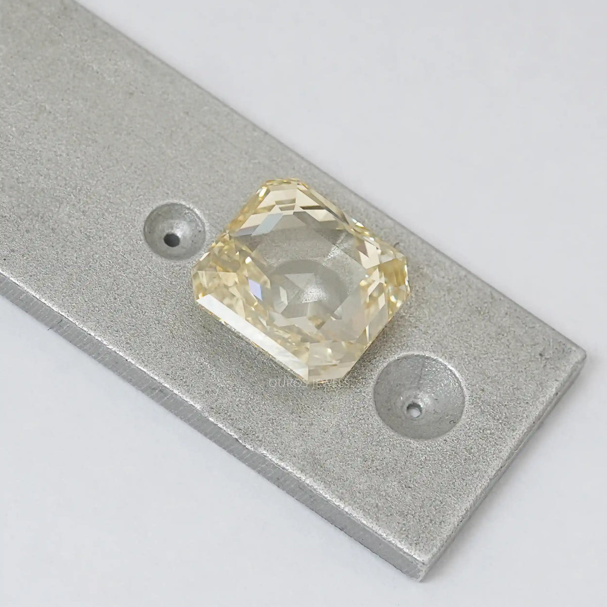 3.45 Carat Rose Cut Yellow Square Radiant Cut Diamond Loose