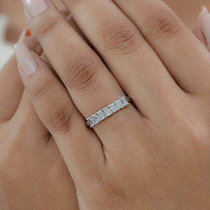 Seven Stone Lab Diamond Wedding Band Rings