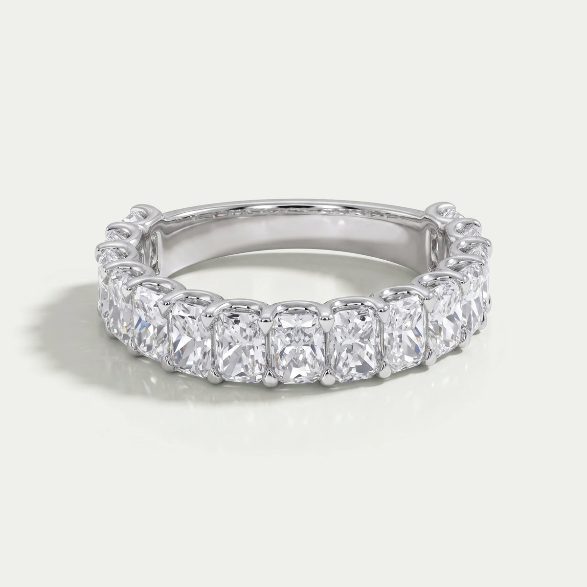 Radiant Cut Lab Grown Diamond Eternity Anniversary Band Ring