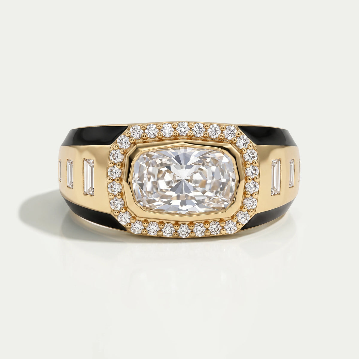 Radiant Lab Diamond Halo Men's Wedding Band Ring