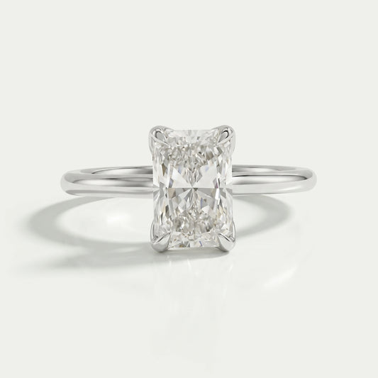 Radiant Lab Diamond Tulip Basket Solitaire Ring Ring