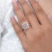Fancy Pink Radiant Cut Halo Diamond Ring