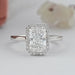 Radiant Lab Diamond Solitaire Halo Engagement Ring Rings