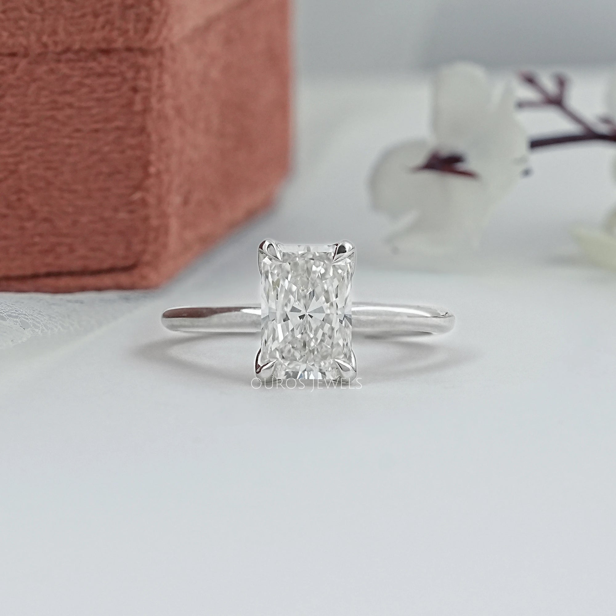 Radiant Lab Diamond Tulip Basket Solitaire Ring