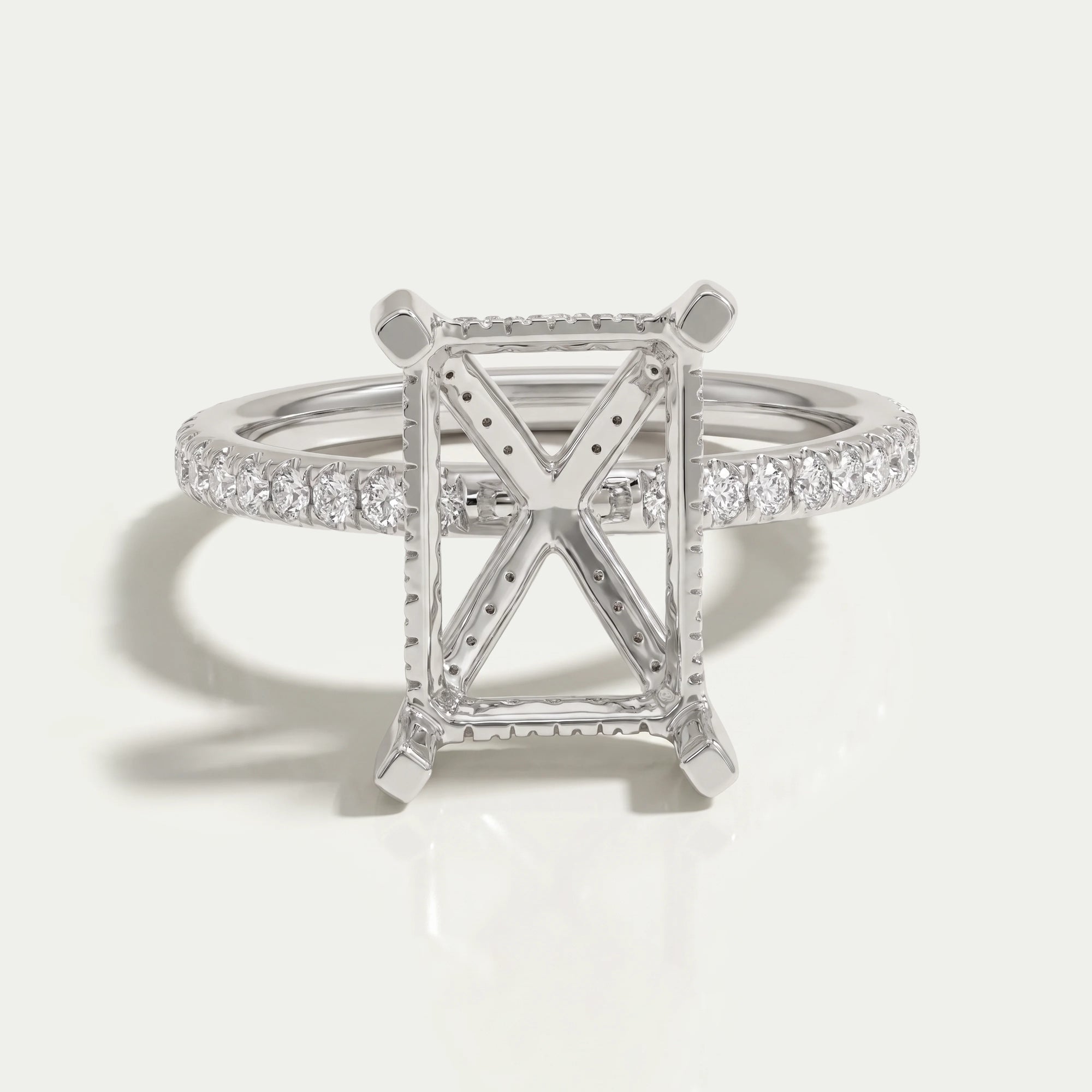 Radiant Shape Semi Mount Hidden Halo Ring