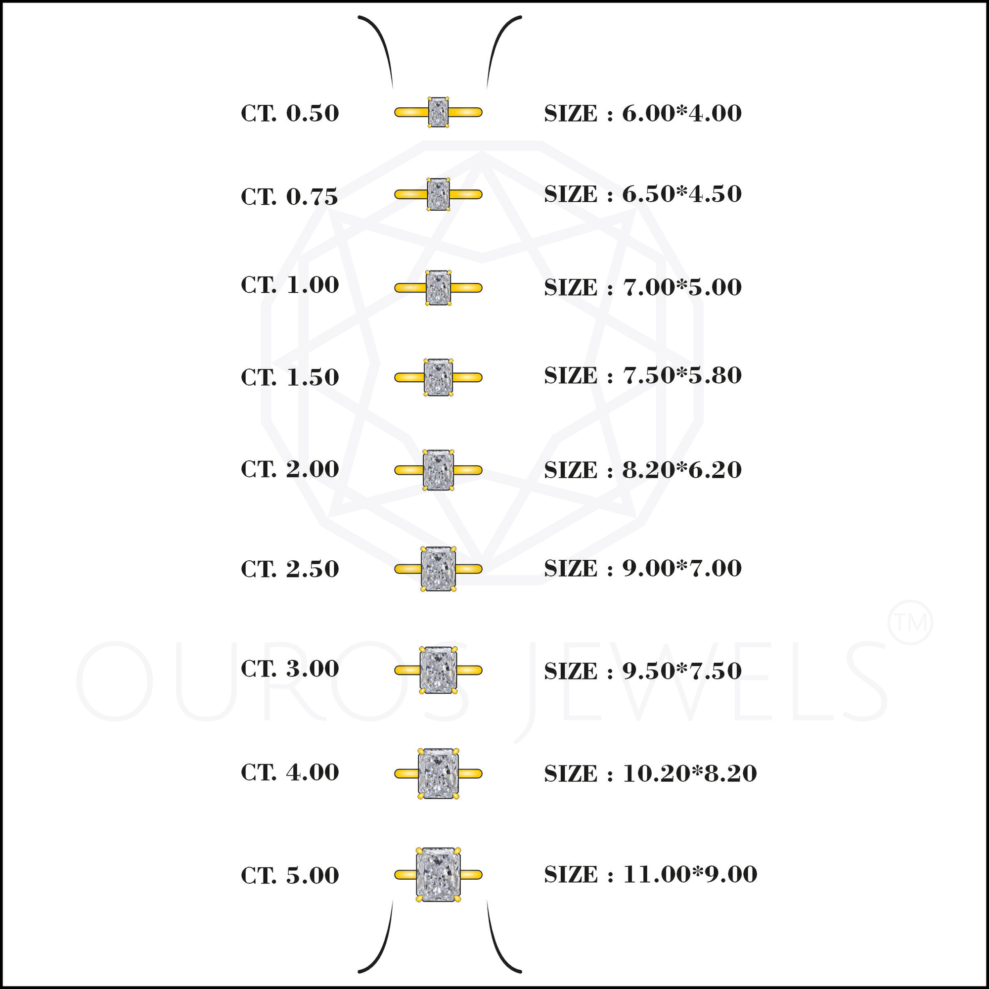 Radiant Cut Solitaire Diamond Engagement Ring Ring