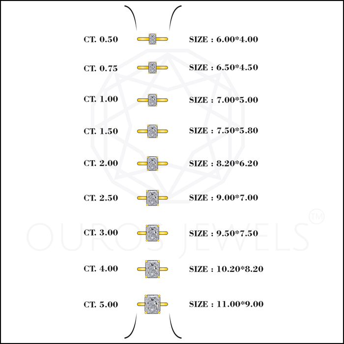 Radiant Cut Solitaire Diamond Engagement Ring Ring