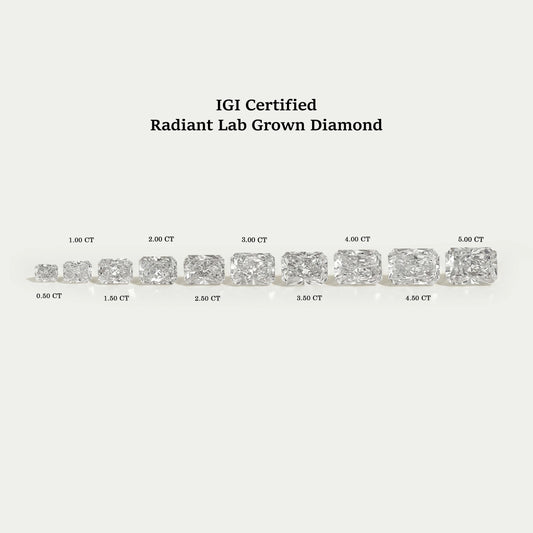 IGI Certified Radiant Cut Lab Grown Diamond Loose