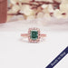 [Bluish Green Radiant Cut Diamond Ring]-[Ouros Jewels]