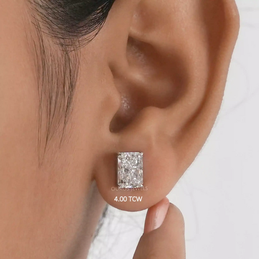 Radiant Cut Lab Grown Diamond Stud Earrings