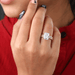 [Radiant Diamond Bridal Wedding Ring Set]-[Ouros Jewels]
