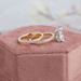 [Hidden Halo Radiant Diamond Wedding Ring Set In Yellow Gold]-[Ouros Jewels]