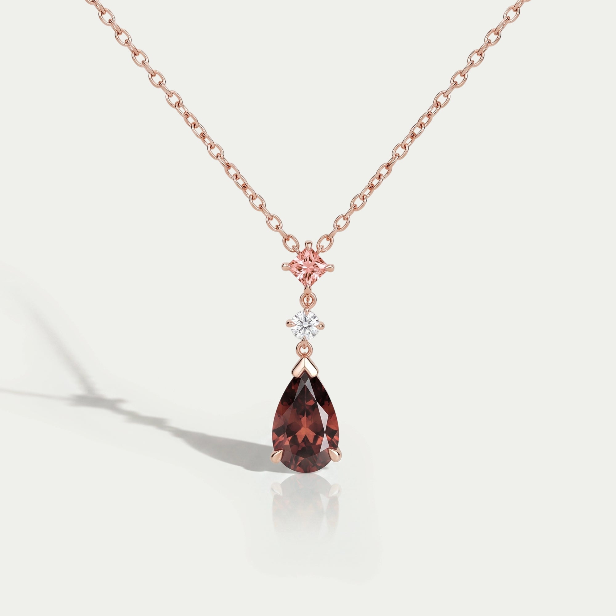 Red Pear Cut Lab Diamond Pendant