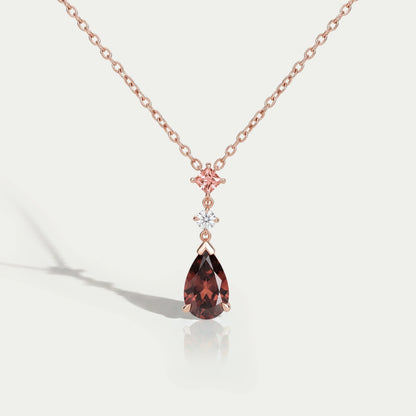 Red Pear Cut Lab Diamond Pendant
