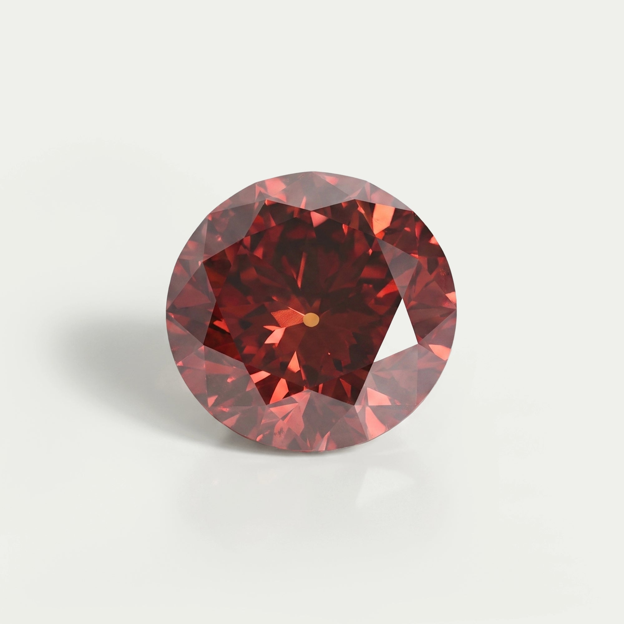Red Portuguese Round Cut Lab Grown Diamond