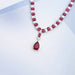 Ruby Pear And Oval Gemstone Necklace