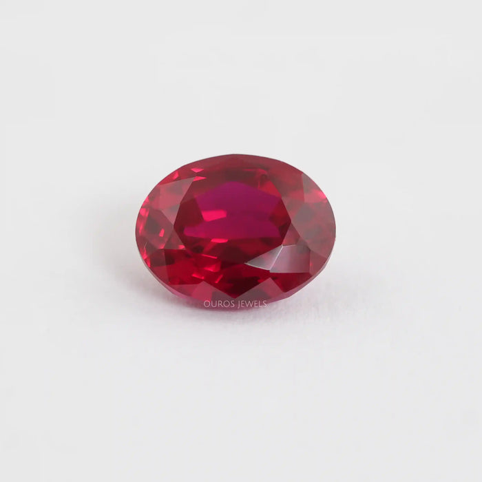 Zambian Ruby Oval Cut Gemstone With IGI  Certified Diamond