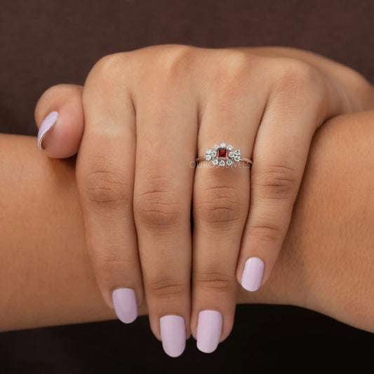 Asscher Cut Lab Grown Diamond Engagement Ring