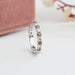 [Red and Colorless Lab Created Diamond Ring In White Gold]-[Ouros jewels]