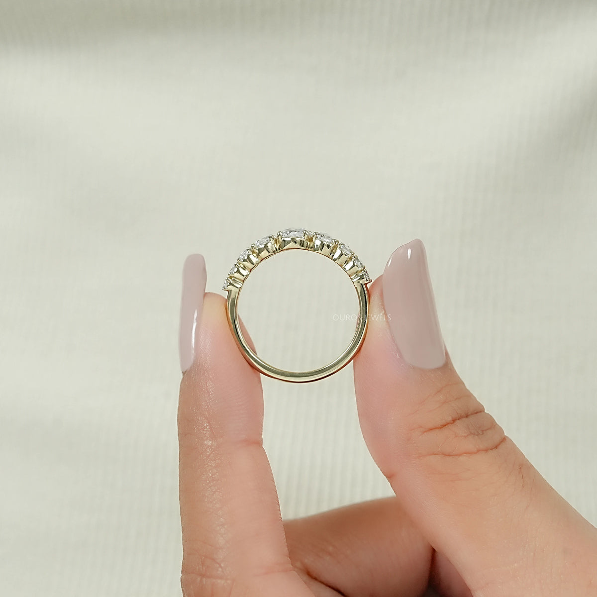 Rose Cut Round Diamond Accent Engagement Ring